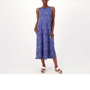 Indigo Shibori Midi Dress